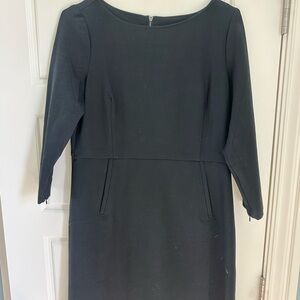 SPANX Black Sheath Dress 3/4 Sleeve Crew Neck